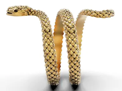 Serpent Coil Ring 3D print model