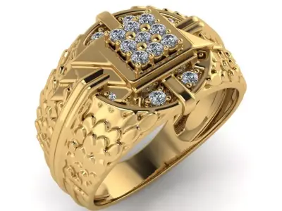 light weight gold diamond rings-C111116SKCH2026002-wt-5-10 3D print model
