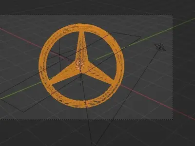 Mercedes 3D Logo Low-poly 3D model