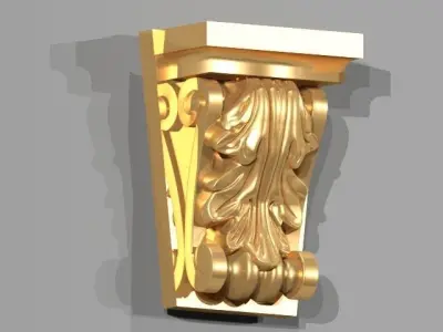 Corbel 3d Model golden 3D model