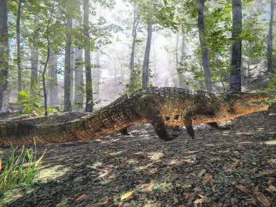Realistic Crocodile - Alligator Low-poly 3D model