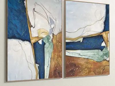 Plaster Two Photo Frame 139 Low-poly 3D model