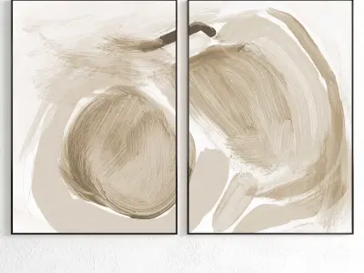 Plaster Two Photo Frame 254 Low-poly 3D model