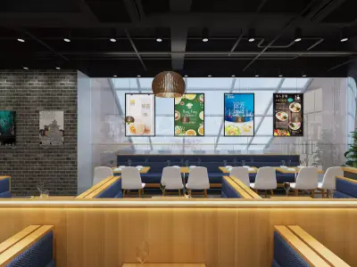 Hong kong restaurant Low-poly 3D model