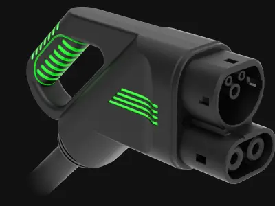 EV Charging plug- electric vehicle charging plug - CCS2 3D model