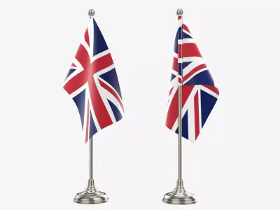 Short decorative desk flag 3D model