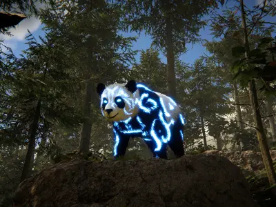 Realistic Bears Low-poly 3D model