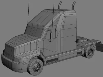 Semi Truck Low-poly 3D model