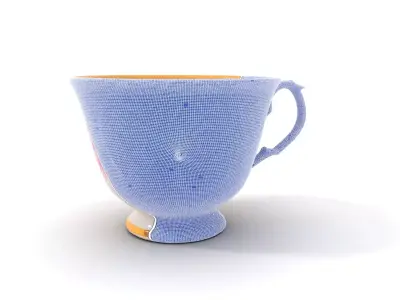 Elegant Floral Teacup model pack Low-poly 3D model