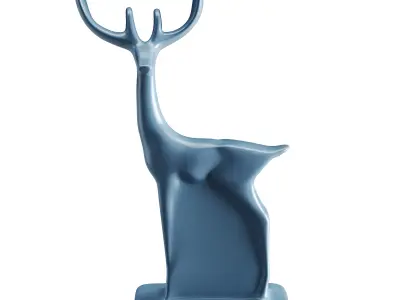Deer sculpture Low-poly 3D model
