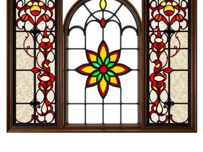 Vibrant Stained Glass Window model pack Low-poly 3D model shop