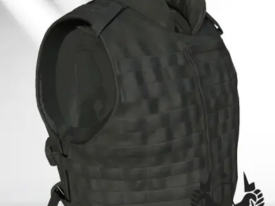 SWAT Police Bulletproof Vest Game Ready PBR Low Poly Low-poly 3D model