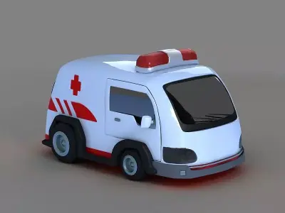 Cartoon ambulance q cartoon toy car 3D model