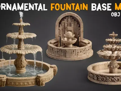 10 Ornamental Fountain Base Mesh   Vol 15 Low-poly 3D model