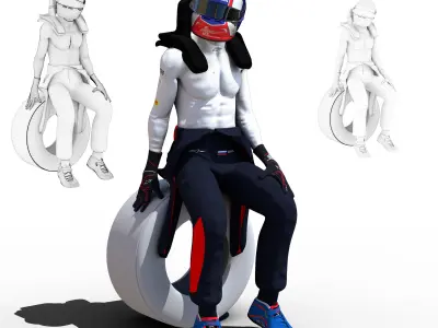 Pierre Gasly 2018 Low-poly 3D model