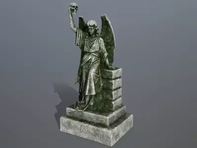 statue 2 of angel Low-poly 3D model