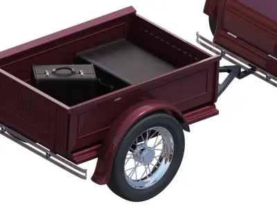 Children retro pedal car red 3D model