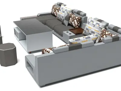 3d Modern Sofa Set Design For Interior Scene 3D model