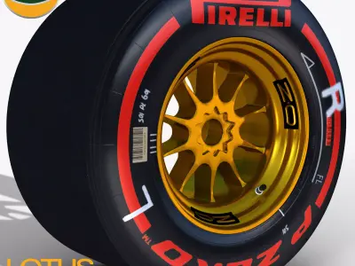 E23 Supersoft Rear tyre Low-poly 3D model