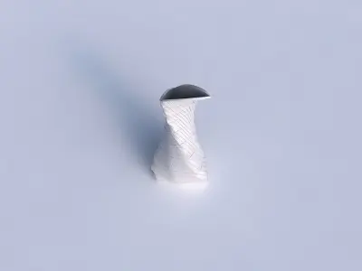 Vase twist puffy bent triangle with distorted and twisted gri... 3D print model