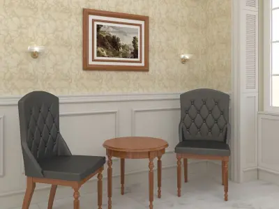 chair and coffee 3D model