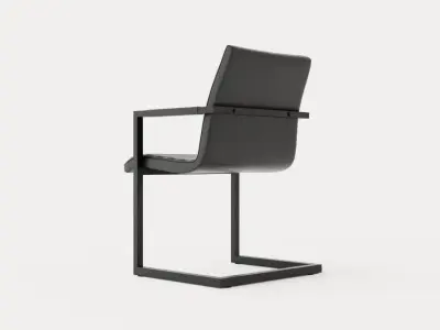 House Dining Chair Vintage Artificial Leather Low-poly 3D model