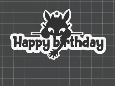 Toothless Happy birthday My Friend Free 3D print model