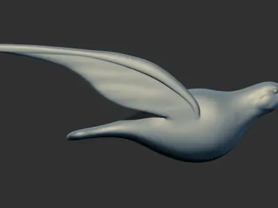 Pigeon bird figurine statue virgin art Multi Poses 3D print model