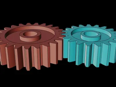Animated Gears 1 3D model