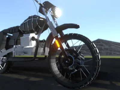 Motorcycle Lego style Low-poly 3D model