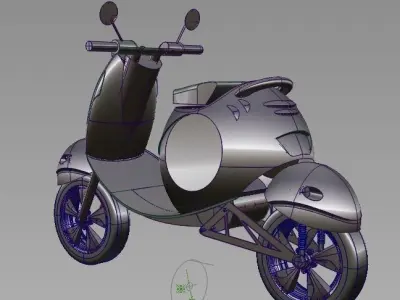 White Scooter 3D model