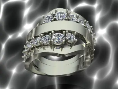 Luxury Wedding Diamond Ring 3D print model purchase