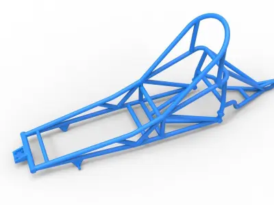 Frame of old school Front engine dragster V6 Scale 1 to 25 3D print model