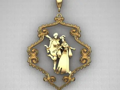 Caucasian Golden Necklace 3D print model