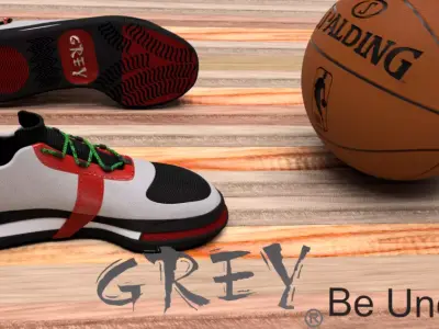 GREY - First Court Shoe Sneaker  3D model