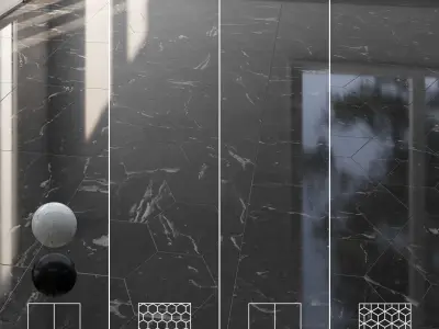 DrCG Black and White Marble Tile 97 3D model