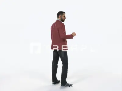 Portrait 03J Drinking Coffee Casual Man Low-poly 3D model