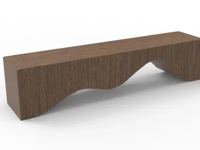 BENCH 07 Low-poly 3D model