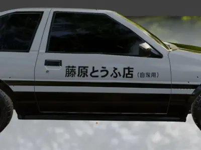 Toyota AE86 Tureno Low-poly 3D model