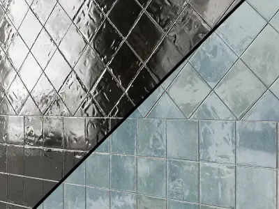 Marazzi zellige Wall tiles Gesso Lana Turchese  Cielo Argilla  3D model