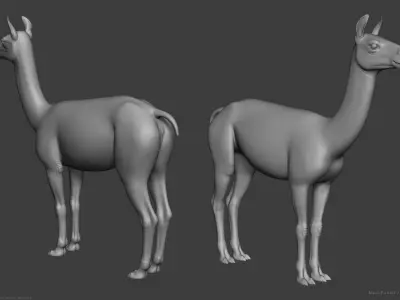 Llama - Highpoly Sculpture 3D model
