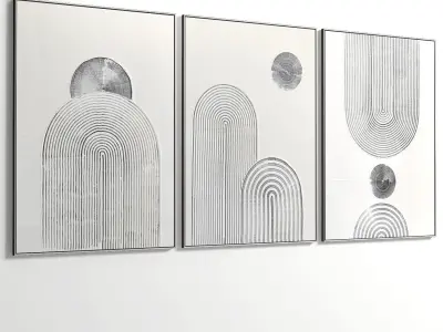 Abstract Painting Set of 3 pieces - No 10 Low-poly 3D model