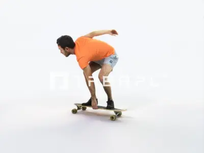 Flow 03I Riding a Skateboard Sports Man Low-poly 3D model