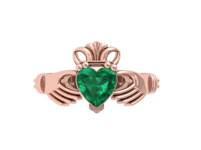 Heart Ring With Hand 3D print model