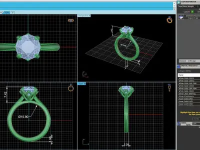 Diamond Wedding Ring R1 3D print model