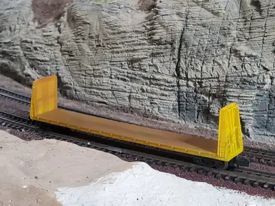 N Scale 62ft bulkhead flatcar  3D print model