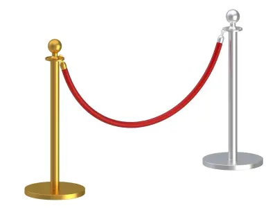 Gold And Silver Stanchion 3D model