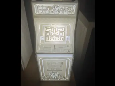 MS Pac-Man Arcade Cabinet with Lithophane 3D print model