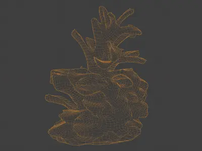 Photorealistic 3D scan of pine conifer cone Low-poly 3D model