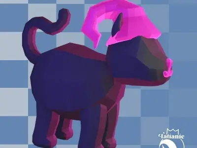 Low poly cat Free 3D print model